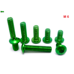 ZIELONE ALUMINIOWE ŚRUBY ISO 7380 M6